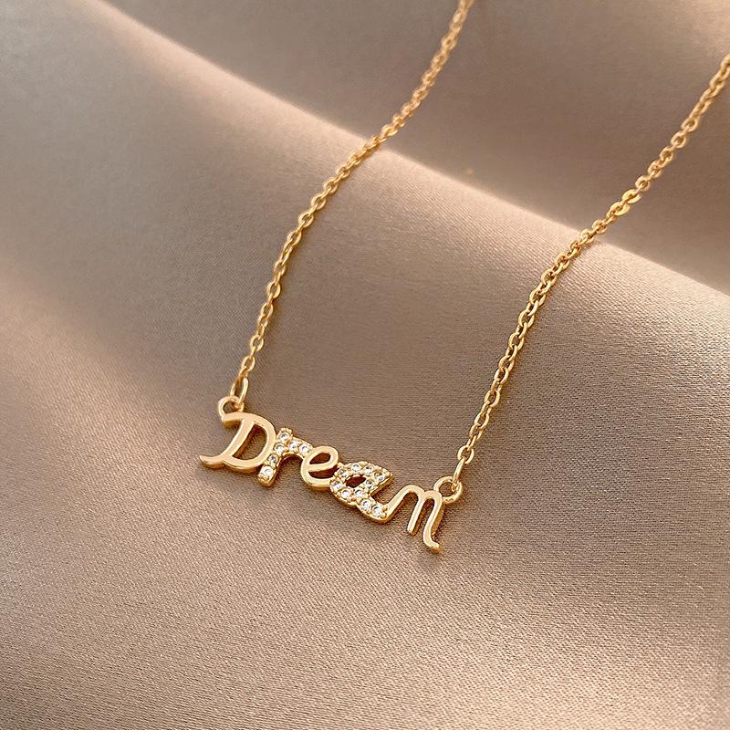Custom 316 Stainless Steel Jewelry Gold Plated Butterfly Heart Bow Pendant Simple Zircon Necklace Jewelry for Women