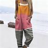 Women's Sleeveless Mid Rise 3D Digital Print Loose Casual Overalls Jumpsuit For Summer