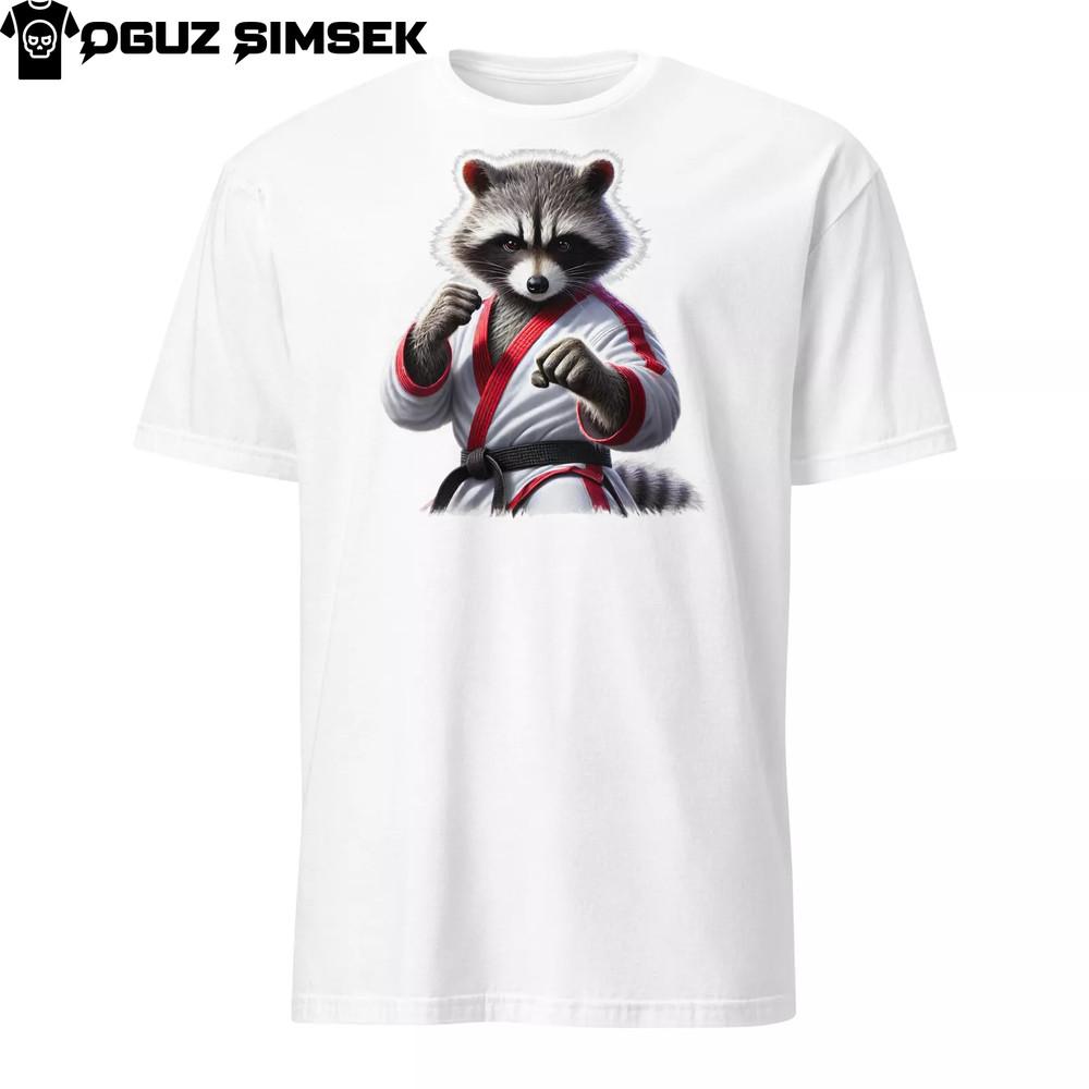 Unisexové tričko Karate Raccoon | Softstyle Gildan | Zvířecí grafika bojových umění