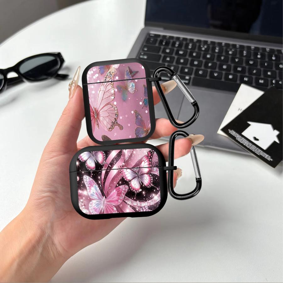 Earphone Cases Cover Case For Airpods Pro2 Pro3 4 2 3 1 Pro Pink Butterfly