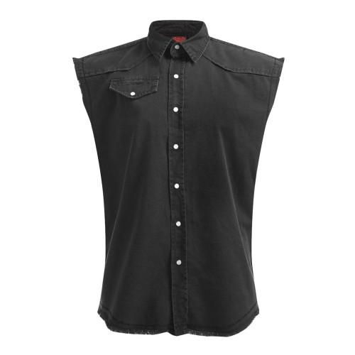 Spiral Direct Mens Worker Stonewashed Sleeveless Shirt