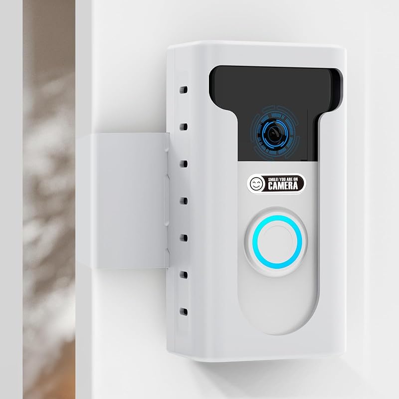 KIMILAR 2024 Upgrade Anti-Theft Video Doorbell Mount, Not Block Doorbell Motion Sensor, Adjustable No-Drill Mounting Bracket Wedge Holder Accessories