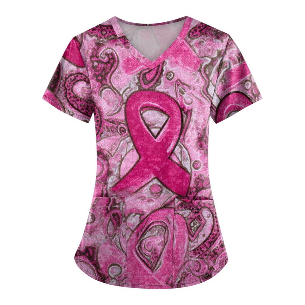 Moda para Mujer Monos de Manga Corta con Cuello en V con Bolsillos Tops Estampados Ropa