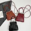 Vintage Öl Wachs PU Leder Kiss Lock Clutch Tasche, Oberer Griff Mit Abnehmbarem Crossbody-Riemen Retro Damen Mini Handtasche Für Party Tägliches Matching