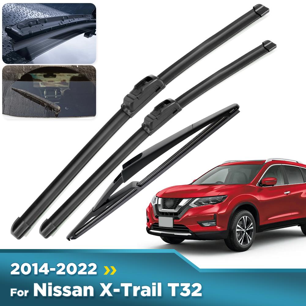 For Nissan X-Trail T32 2014-2022 2015 2016 2017 Wiper Front & Rear Wiper Blades Windshield Windscreen Window Brushes 26"+17"+12