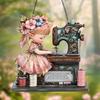 Charming vintage sewing machine pendant - fairy tale like hanging decoration, perfect for handicraft studios and sewing studios,