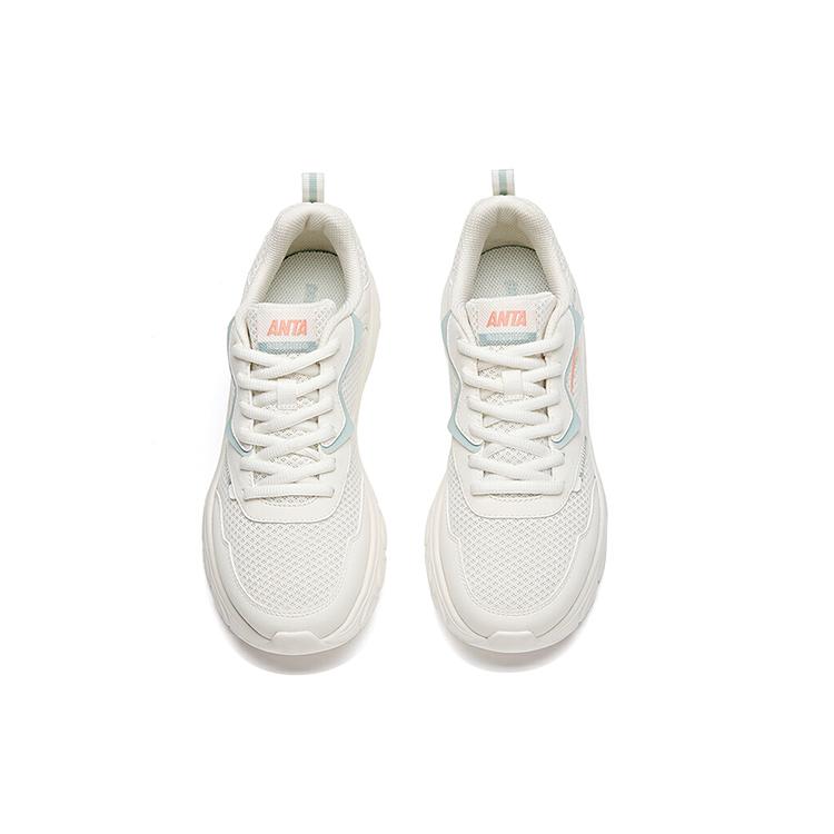 Anta Running Collection Cushioning Anti-Slip Wear-Resistant Breathability Low-Top Running Shoes Women's White Green 922355530-2