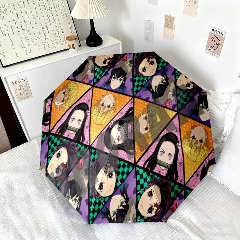 Japanese-style cartoon Demon Slayer Kamado Tanjiro & Kamado Nezuko umbrella including home travel and outdoor activities Multi functional umbrella 24