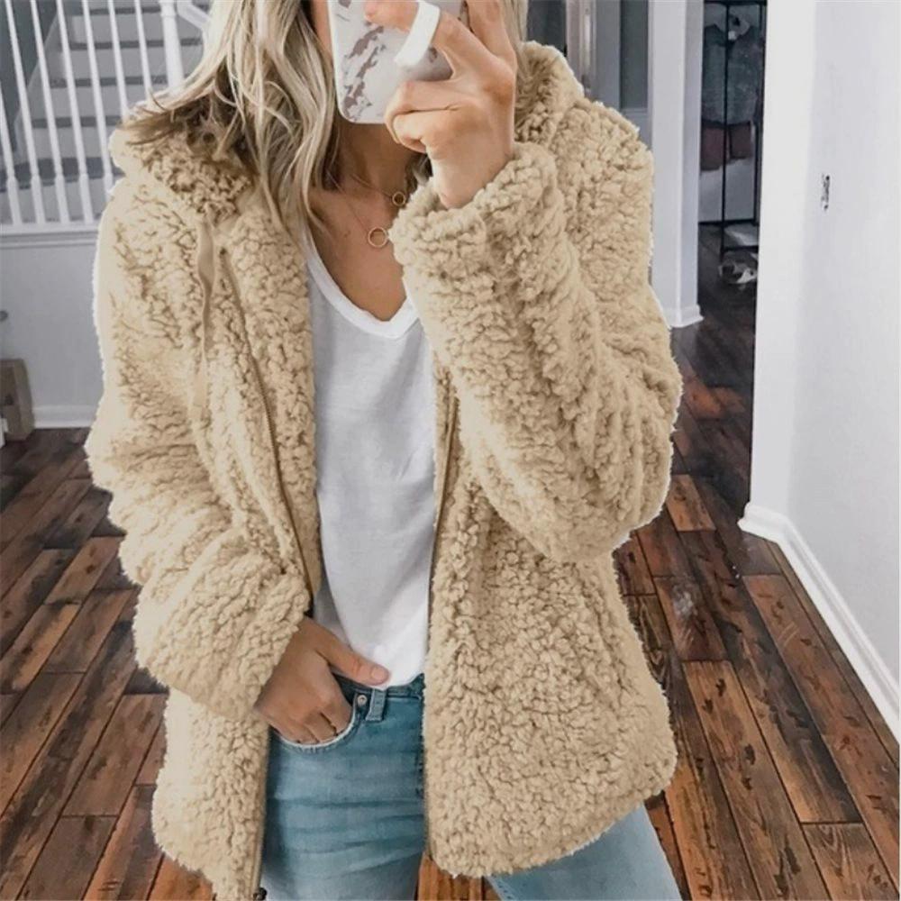 Hooded Woolen Autumn and Winter Top Jacket