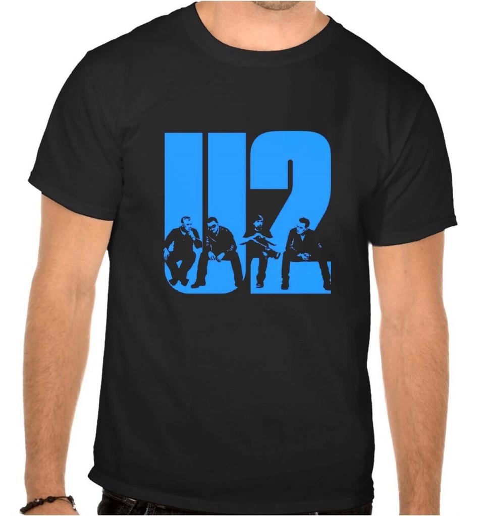 Unisex trička 100% bavlna Pánská Dámská Topy U2 U 2 Logo Rockové hudby Černé TRIČKO -1014-