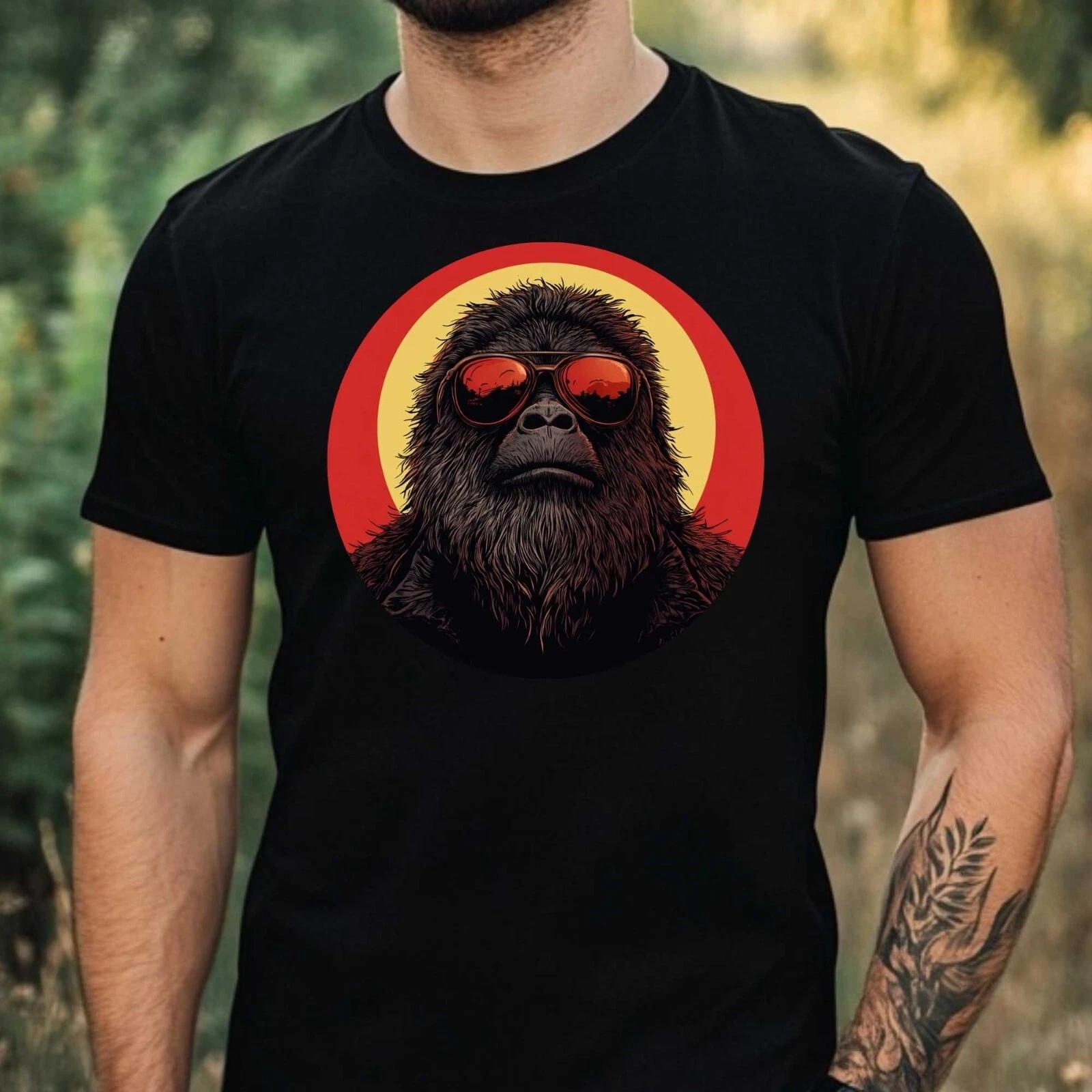 T-Shirt Herren Bigfoot mit Sonnenbrille Motiv Baumwolle Größe XS bis 5XL XXL