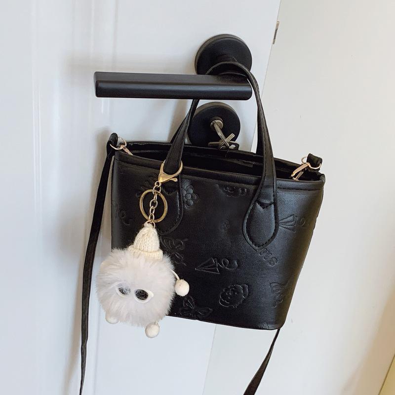 This Year, the Popular Contrasting Color Small Bag Women's 2025 New Versatile Messenger Bag Super Fire Embossed Portable Bucket Bag Wholesale