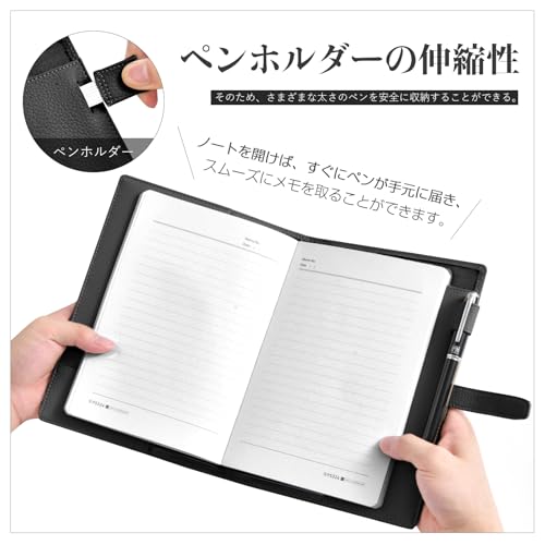 Wasenn A5 Notebook Cover, Leather Planner Cover, Holds 2 Books, Fits Thick Diaries, Spiral Notebooks, A5 Size, College Notebook, Book Cover, A5 Card S