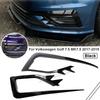 2x Front Bumper Fog Light Grille Frame Cover Trim Wind Knife Razor Style Canards For Volkswagen Golf 7.5 MK7.5 2017 2018 2019