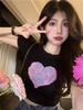 Short Sleeve T-Shirt Women's Summer New Ins Trendy Sweet Spice Girl Printed Design Sense Short Slim Student Top