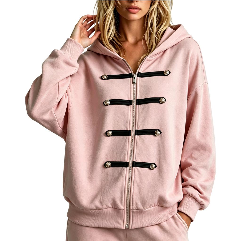 Women's Casual Knit Zip-Up Hooded Cardigan Sweatshirt Jacket for Everyday Wear