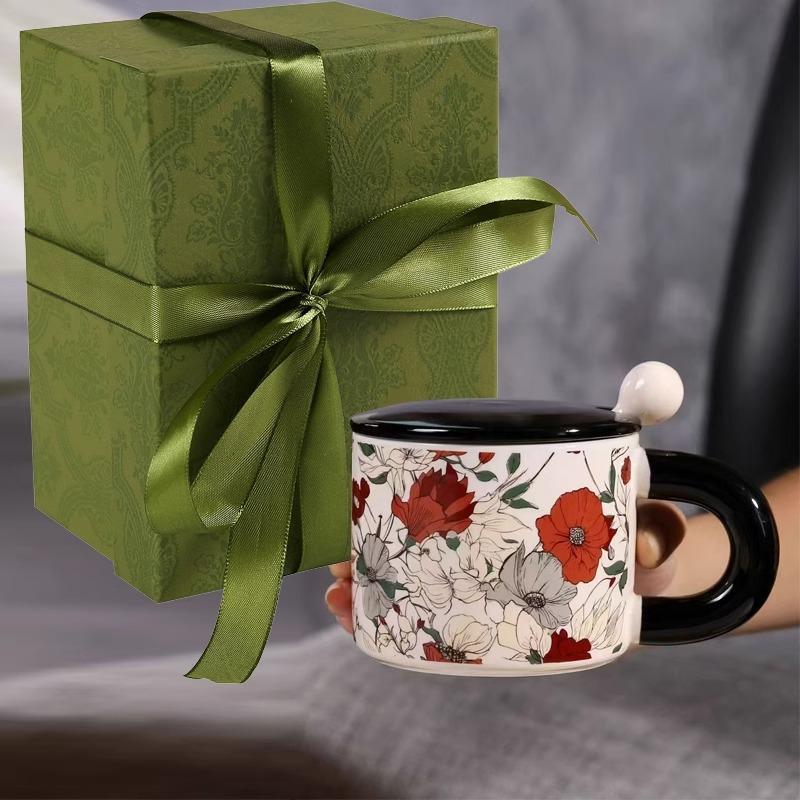 Nordische Tulpe Haushalt Keramiktasse Kaffeetasse Büro Teetasse Becher Premium Mädchen Geschenk