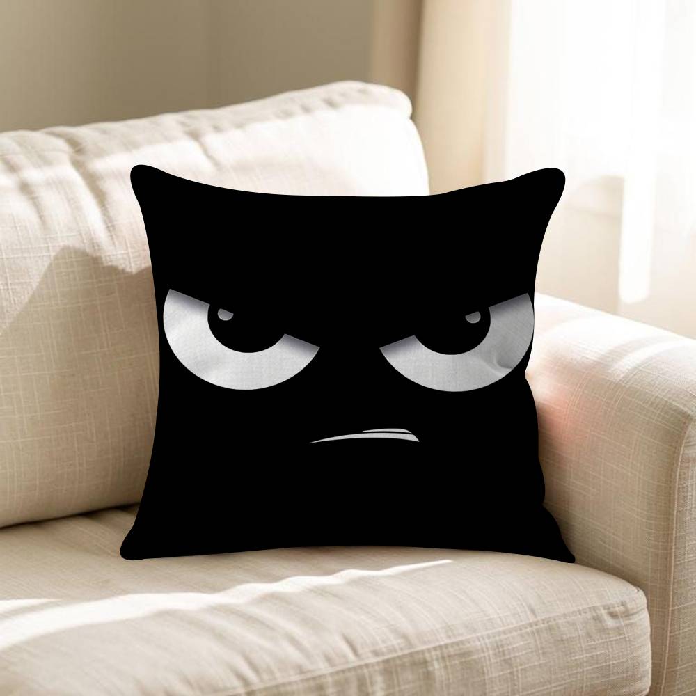 Angry Cartoon Eyes Pillow Cushion Cover Pillowcase Living Room Sofa Home Decor Customized