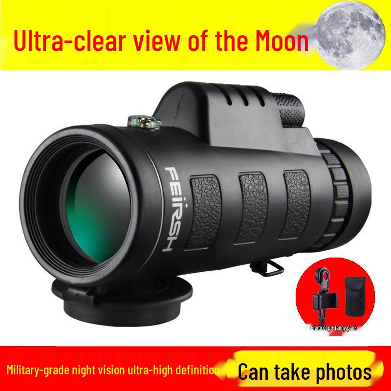 High-Magnification HD Night Vision Monocular for Stargazing & Moon Photography – Dual-Use Day/Night with Mobile Phone Integration for Adults