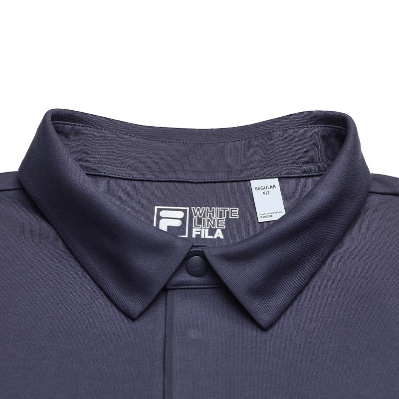 Fila White Simple Comfortable Versatile Polo Shirt Men Tops Deep-Purple F11M633204FDP