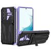 Samsung S26 Ultra Magnetic Bracket Card Slot Protective Case - A17 Diamond Drop-proof Cover