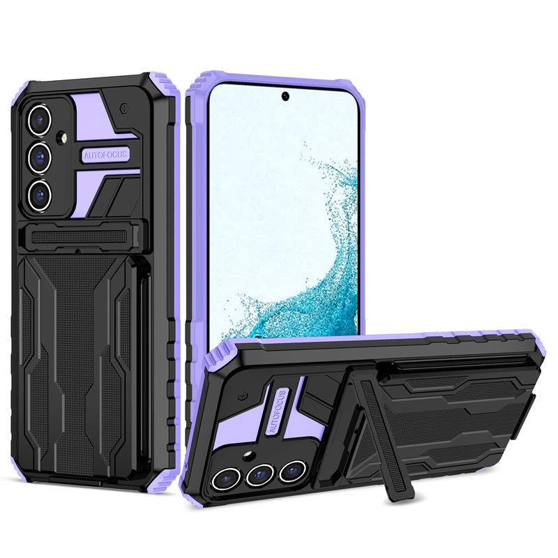 

Samsung S26 Ultra Magnetic Bracket Card Slot Protective Case - A17 Diamond Drop-proof Cover Samsung A16 фиолетовый