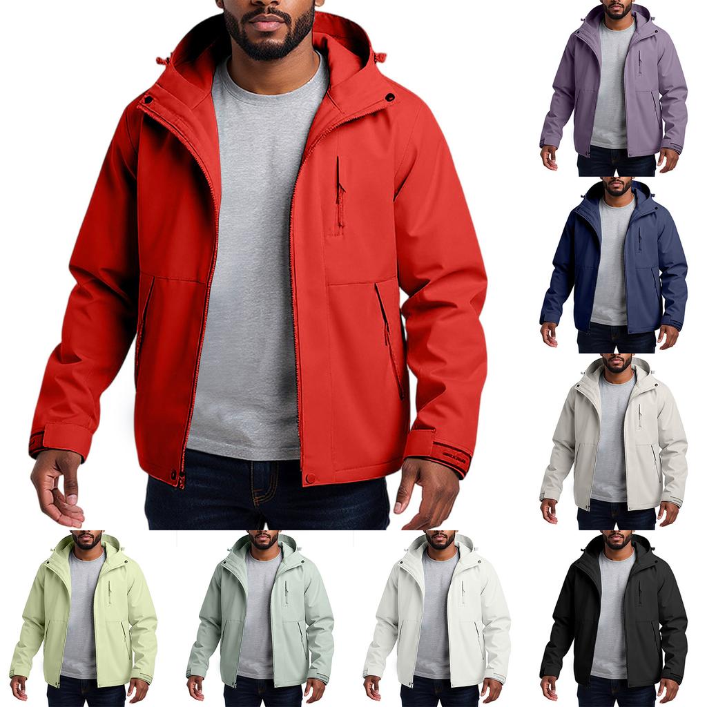 Men'S Loose Half Zipper Hooded Sweatshirt And Submachine Jacket