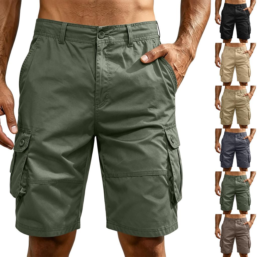 Men’s Loose Fit Cargo Shorts with Multiple Pockets Summer Straight Leg Lightweight Casual Work Shorts for Outdoor Activities