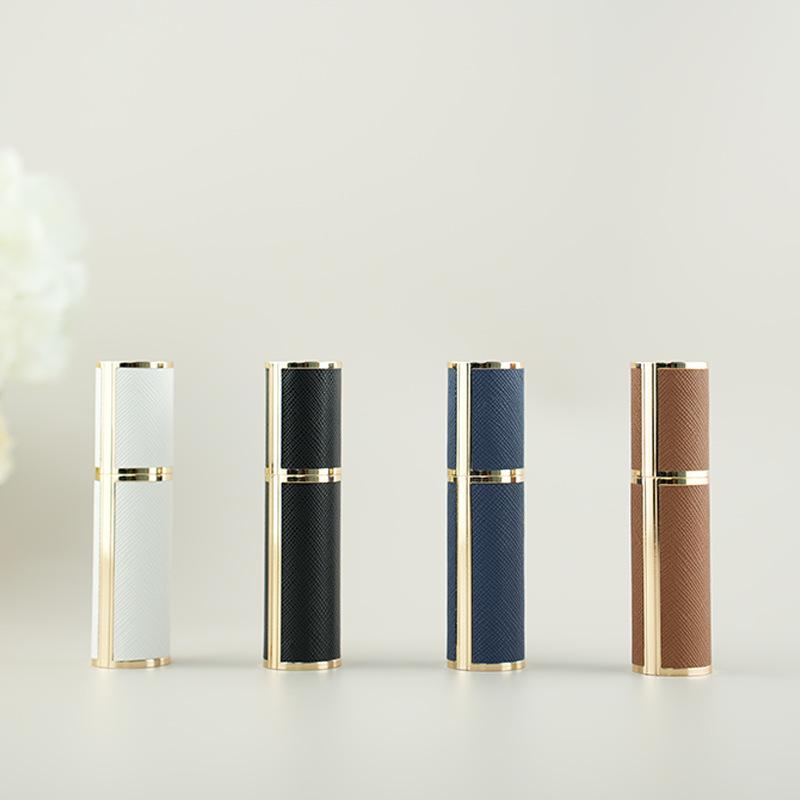 Luxury 5ml Travel Perfume Bottle with Leather Base - Leak-Proof Spray Design
