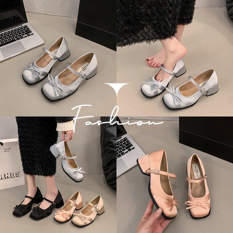 [Yushilai] Small French thick-heeled Mary Jane shoes for women's spring 2025 new sweet and versatile single shoes