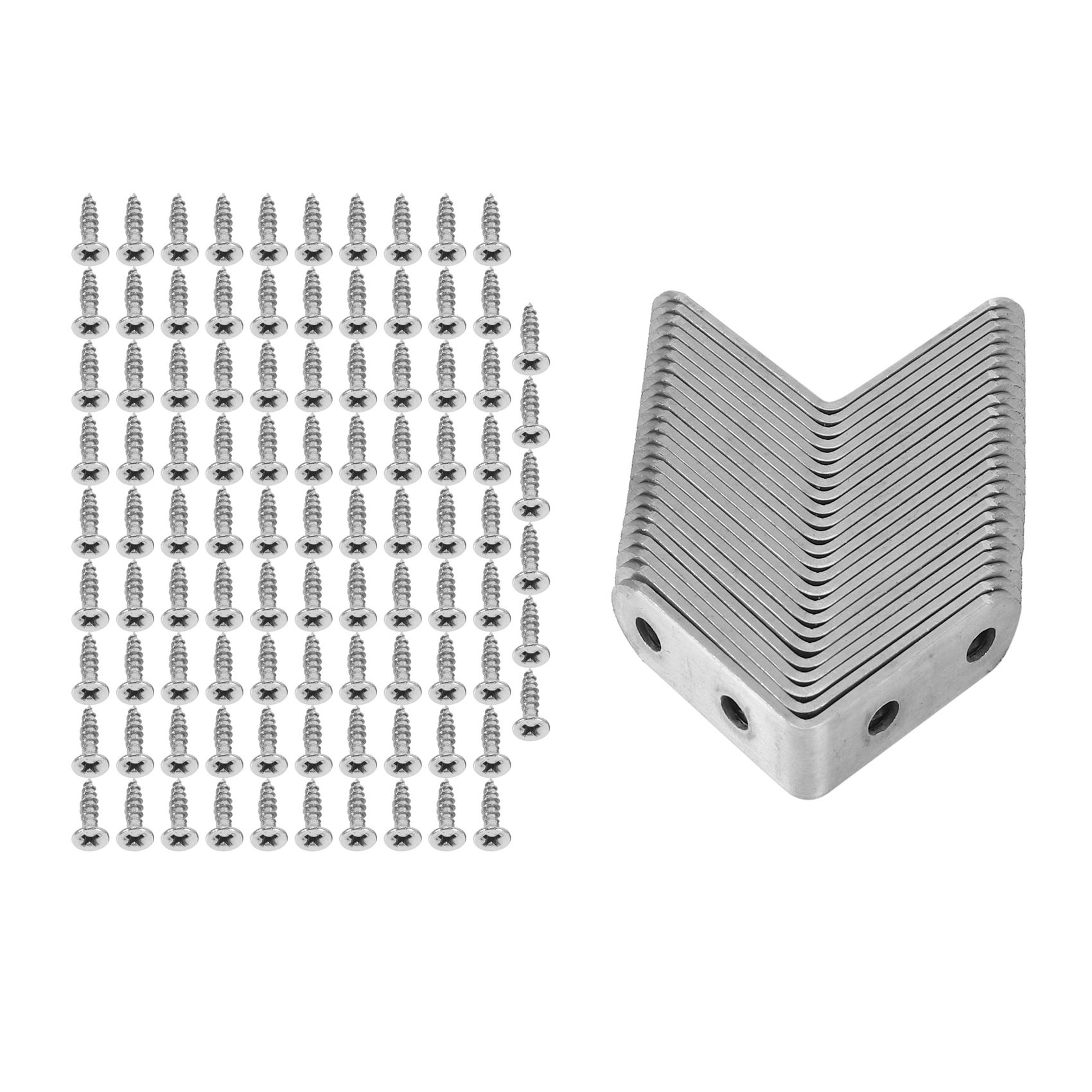 

Good-24 Pieces Stainless Steel Corner Braces (1.57 X 1.57 Inch,40 X 40 Mm) Joint Right Angle Bracket Fastener L Shaped Corner Fa серебряный