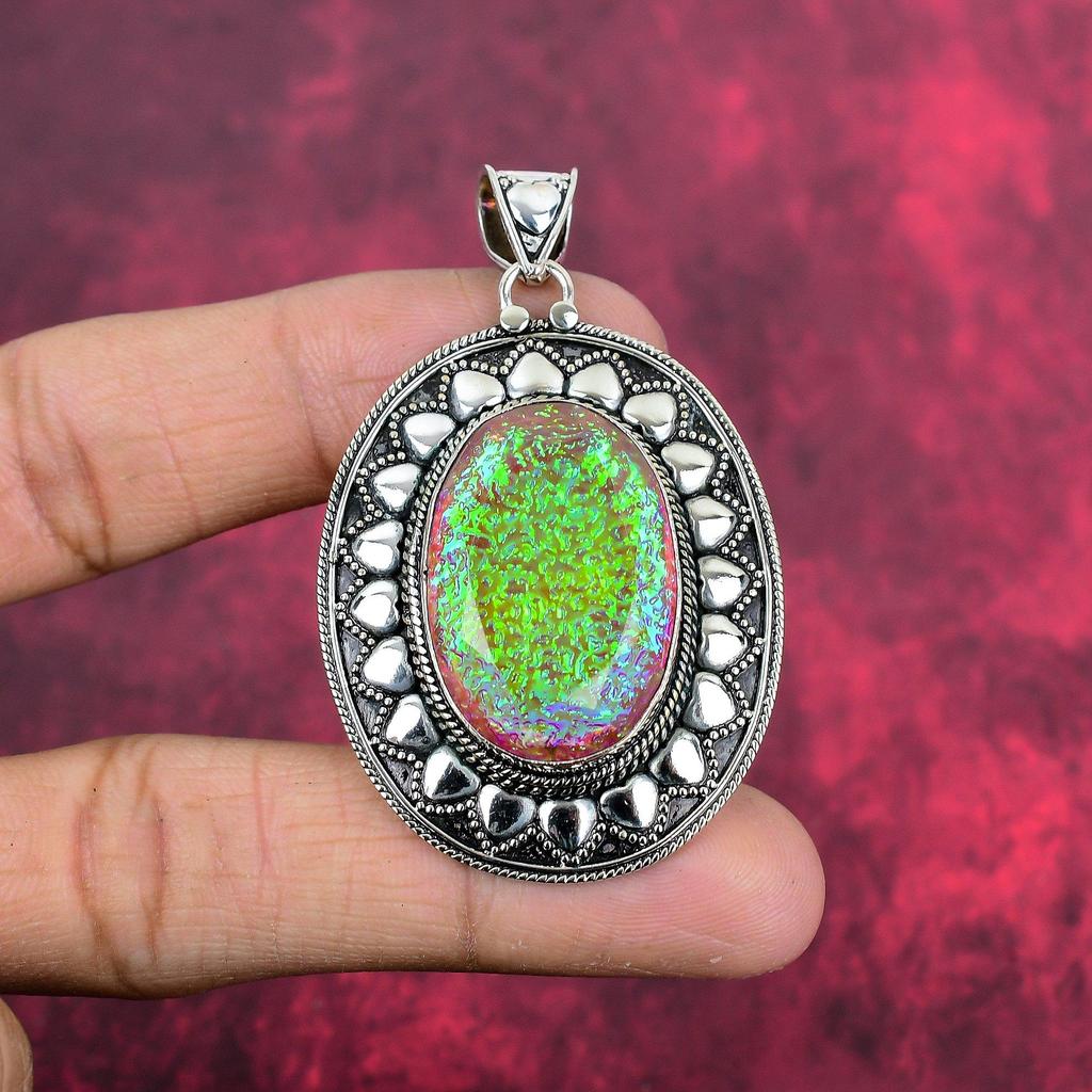 Australian Doublet Opal 925 Solid Sterling Silver Pendant, Handmade Gemstone Pendant Jewelry, Gifts For Wife Brand New Pendant