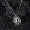 Color Treasure Pendant S925 Sterling Silver Natural Sapphire Necklace Women'S Fashion Versatile Collarbone Chain