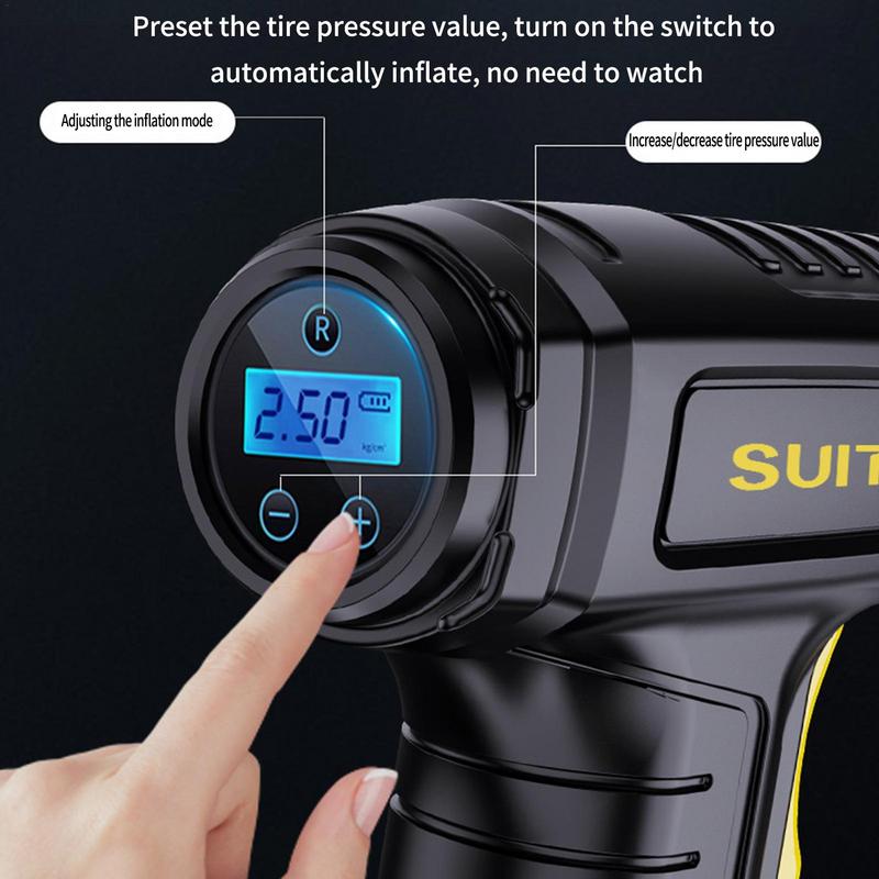 Portable Wireless Car Inflatable Pump 120W Electric Vehicle Tire Inflator Handheld Automobiles Air Compressor Car Accessories