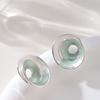 Stylish exquisite simple holiday style paint rotating conch stud earrings high-end temperament versatile commuter earrings