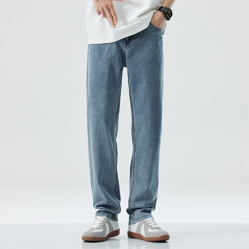 Men's 2026 Summer Elastic Wide Leg Denim Jeans – Casual, Simple, Trendy, Versatile