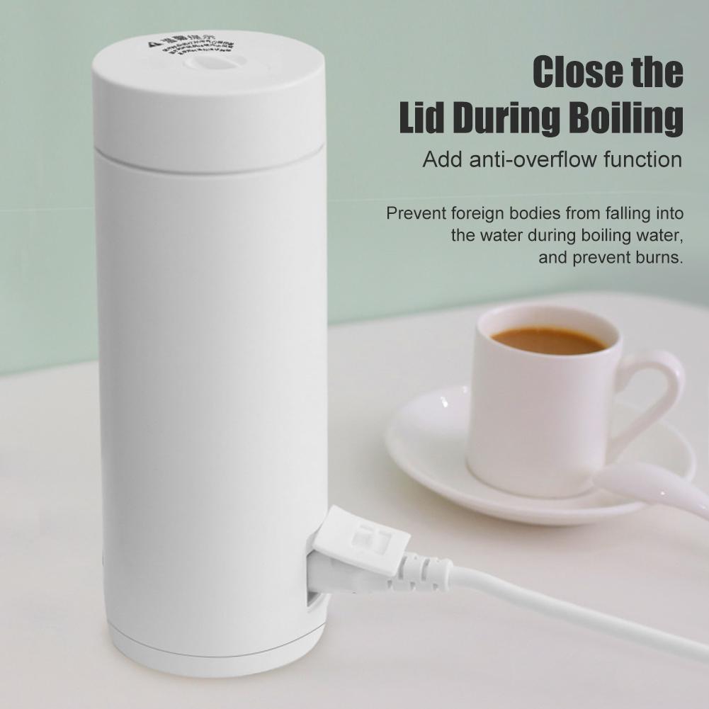 400ML Tragbarer Elektrischer Wasserkocher Tasse 220V Edelstahl Vakuumisolierte Tasse Zuhause Reisen Kochende Wasser Tasse Intelligente Heiztasse