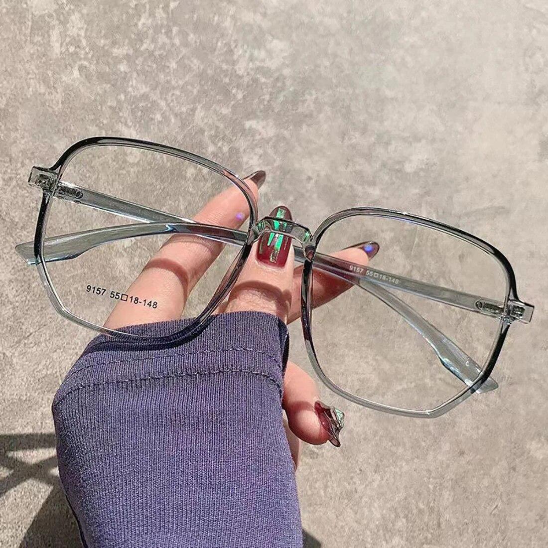 

Модные прозрачные очки с защитой от синего света, большие квадратные очки для женщин и мужчин, простые очки для производства компьютерных глаз