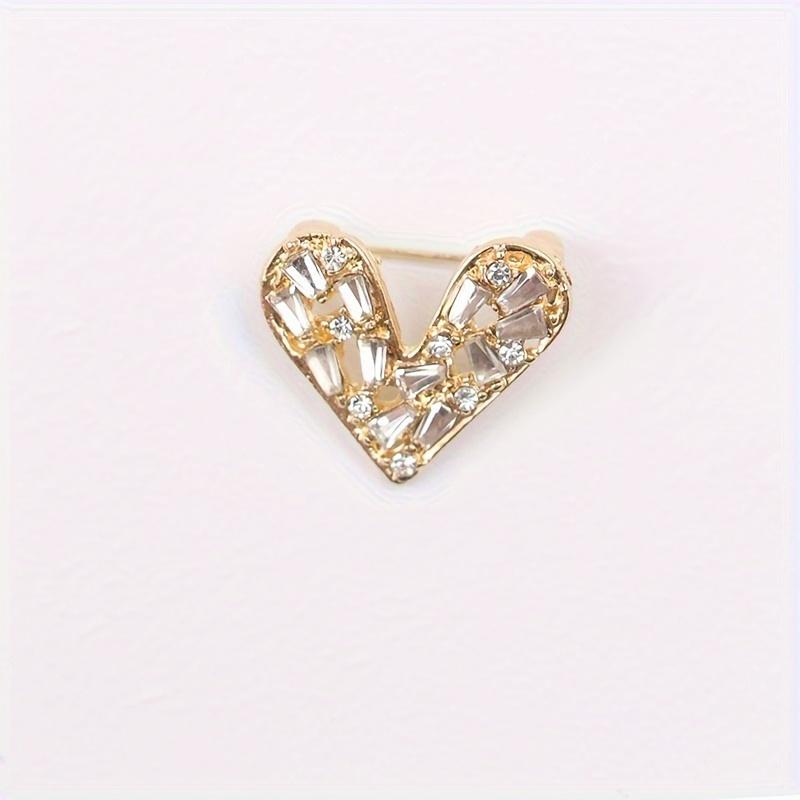 Брошь-булавка в форме сердца с блестящими стразами, минималистичная безопасная булавка для платьев ципао, кардиганов, мини-корсаж для женщин