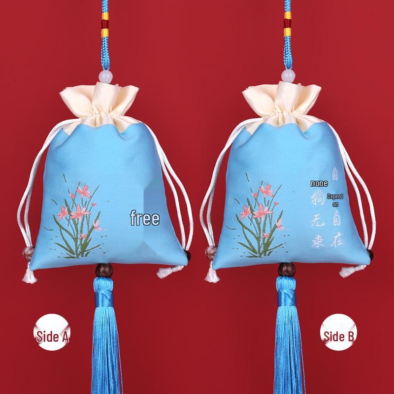 Embroidered Lavender Sachet: Dragon Boat Festival Car Pendant, Mosquito Repellent for Babies and Kids