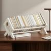 Yousheng Solid Wood Bookshelf, Desktop Book Rack with Triangular Support, Tilted Design Book Display Stand, Simple Book Storage Rack for Home Office
