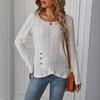 Spring New Fashion Women's Knit Top, Solid Color Jacquard Long Sleeve Button Cardigan, American Style Casual Knitwear for Women