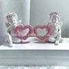 European Style Valentine's Angel Rose Heart Resin Ornament for Home or Study Decoration