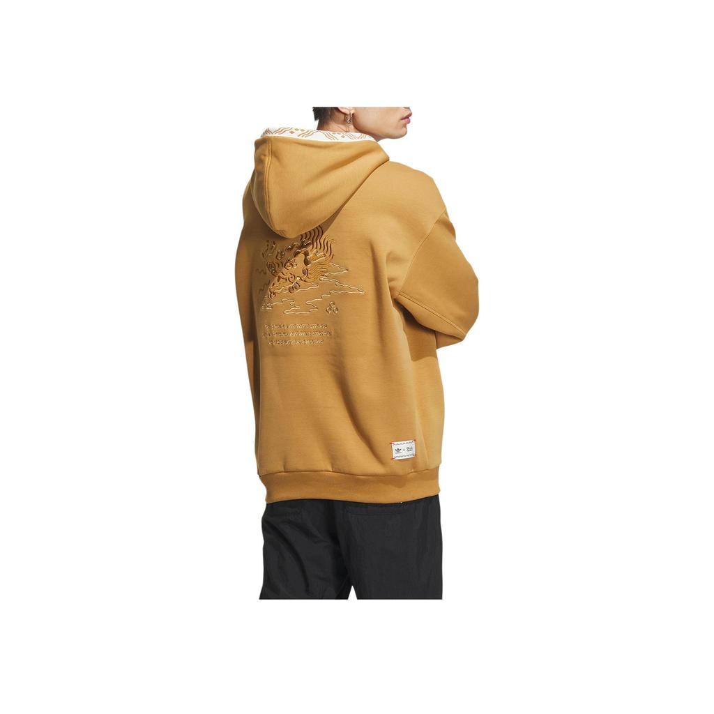 adidas Originals X Feifei Ruan FW23 New Year Edition Dragon Print Hoodie With Chest Logo Unisex Hoodie Wheat-Brown IX4216