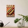 Vintage Hot Dog Tin Sign, Retro Diner Wall Art, Rustic Cafe Decor, 7.8x11.8 Inches