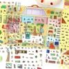 Kawaii 2,5D Landschaftsaufkleber Mehrfarbiges Cartoon-Muster Szenenaufkleber Wohnung Rosa Hotel-Landschaftsaufkleber-Set
