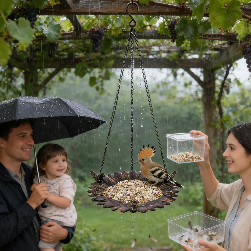 Bird Feeders For Outside Iron Weatherproof Vintage Large Bird Feeders For Outdoors For Garden Patio Porch Balcony Tree Window