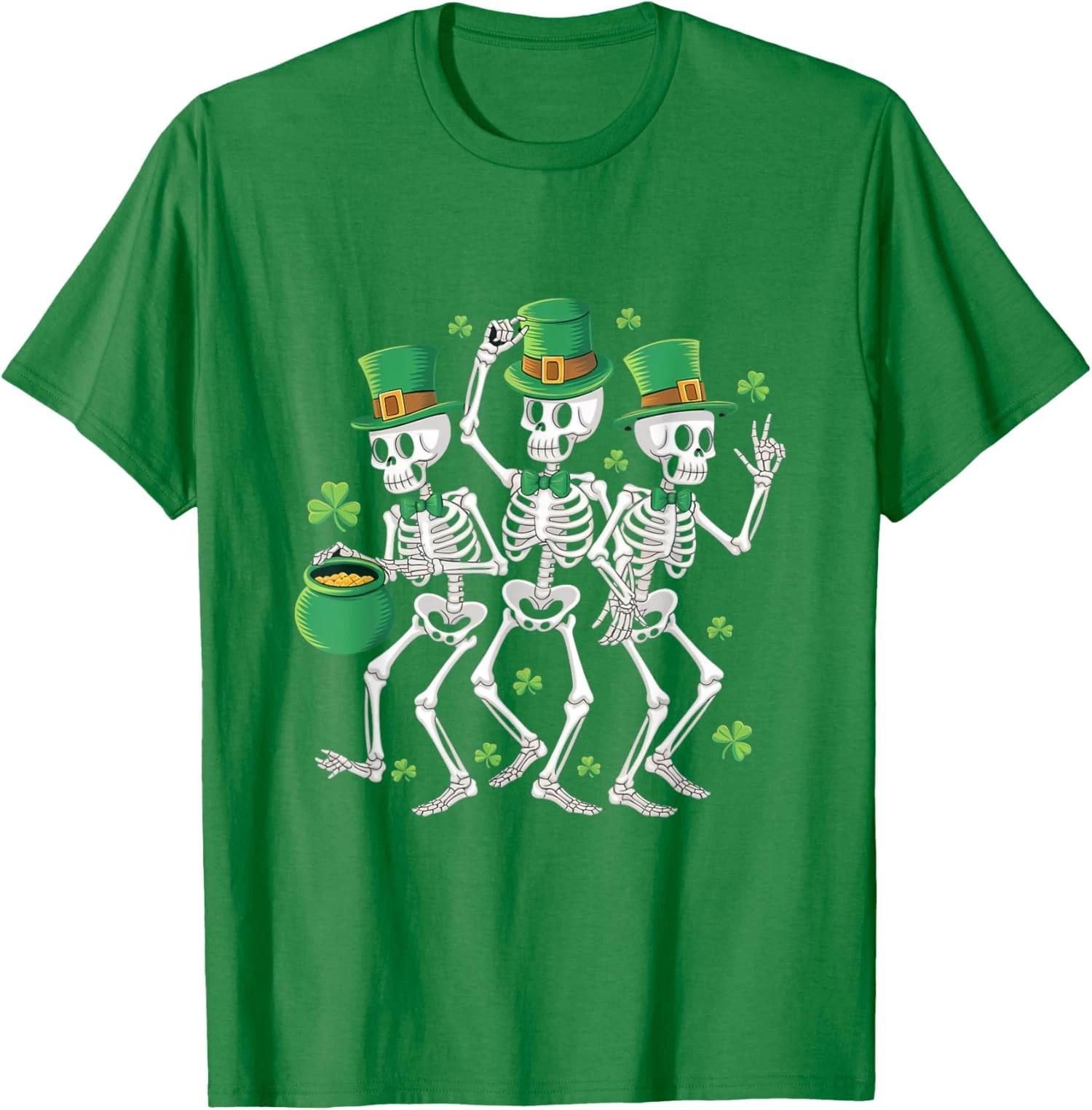 St Patricks Day Skeleton Dancing Skeletons Party T shirt S
