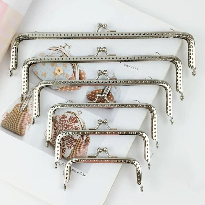 Rustproof Metal Purse Frame Kiss Clasp Vintage Bag Lock Hardware for Handmade Clutch Wallet Production