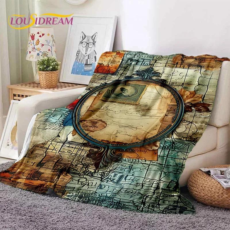 Mappa del Mondo di Carta Nautica Antica 3D Bussola Morbida Coperta in Flanella per Letti Camera da Letto Divano Picnic, Coperta da Lancio per Esterni Tempo Libero